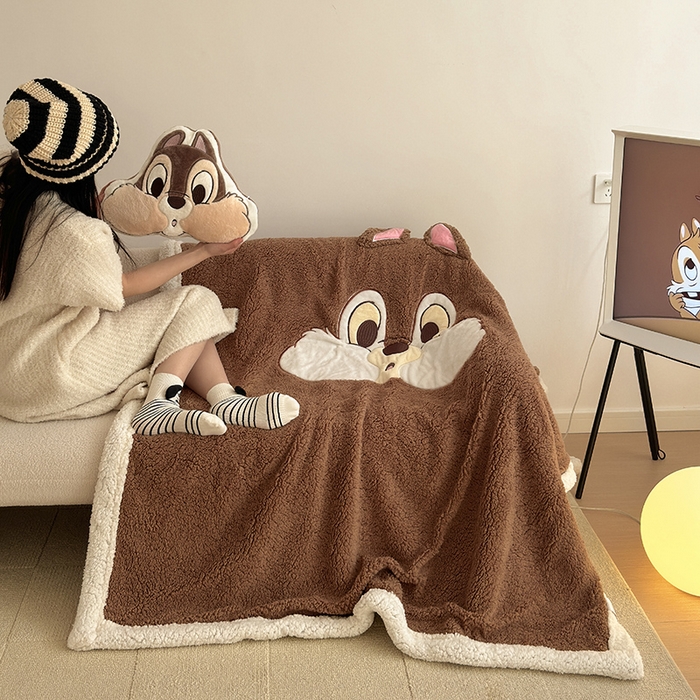 91家纺网 家纺一手货源 找家纺 小叮当家纺仓储工厂店 （买家秀 爆款花型 不断货）2025新款A类母婴级迪士尼毛毯子牛奶绒毛毯牛奶绒毯 贴布绣--奇奇蒂蒂