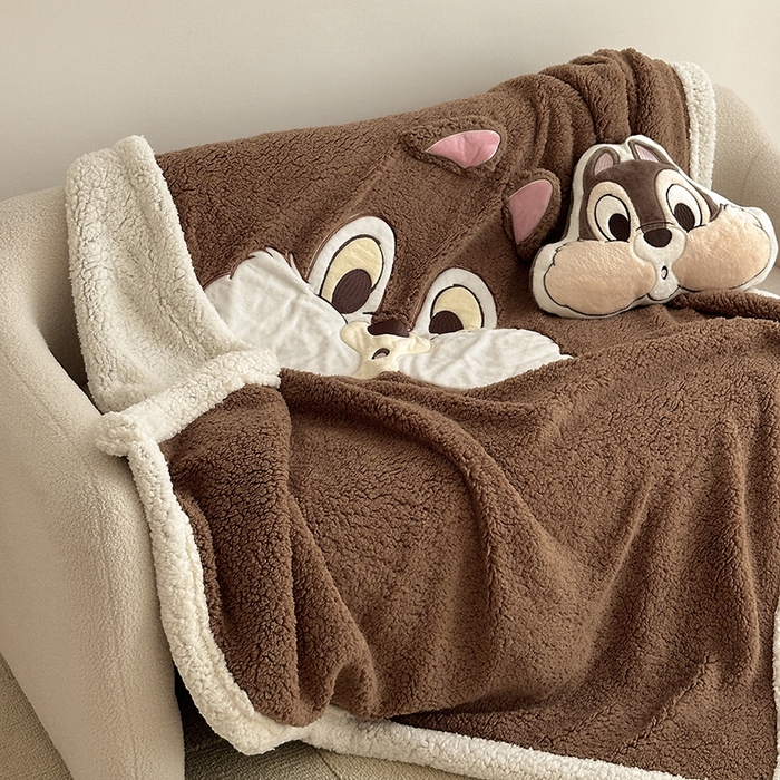 91家纺网 家纺一手货源 找家纺 小叮当家纺仓储工厂店 （买家秀 爆款花型 不断货）2025新款A类母婴级迪士尼毛毯子牛奶绒毛毯牛奶绒毯 贴布绣--奇奇蒂蒂