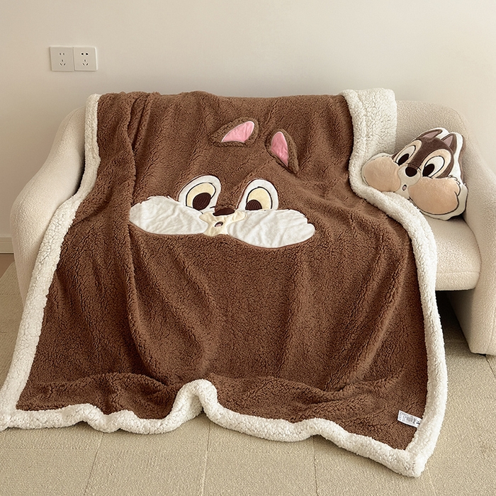 91家纺网 家纺一手货源 找家纺 小叮当家纺仓储工厂店 （买家秀 爆款花型 不断货）2025新款A类母婴级迪士尼毛毯子牛奶绒毛毯牛奶绒毯 贴布绣--奇奇蒂蒂