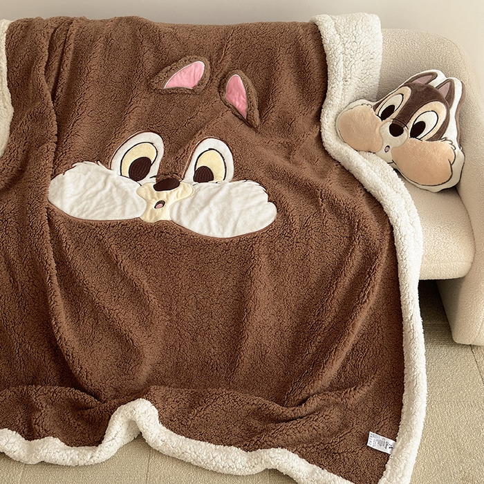 91家纺网 家纺一手货源 找家纺 小叮当家纺仓储工厂店 （买家秀 爆款花型 不断货）2025新款A类母婴级迪士尼毛毯子牛奶绒毛毯牛奶绒毯 贴布绣--奇奇蒂蒂