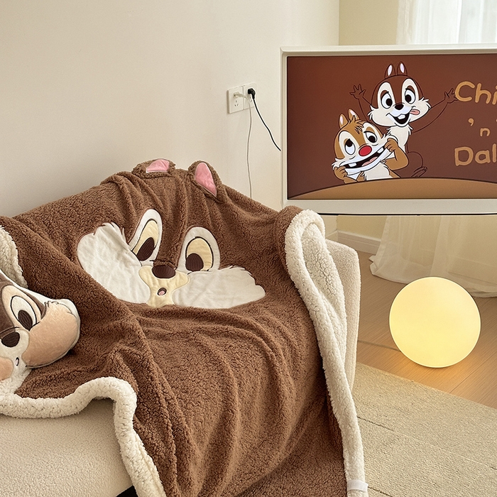 91家纺网 家纺一手货源 找家纺 小叮当家纺仓储工厂店 （买家秀 爆款花型 不断货）2025新款A类母婴级迪士尼毛毯子牛奶绒毛毯牛奶绒毯 贴布绣--奇奇蒂蒂