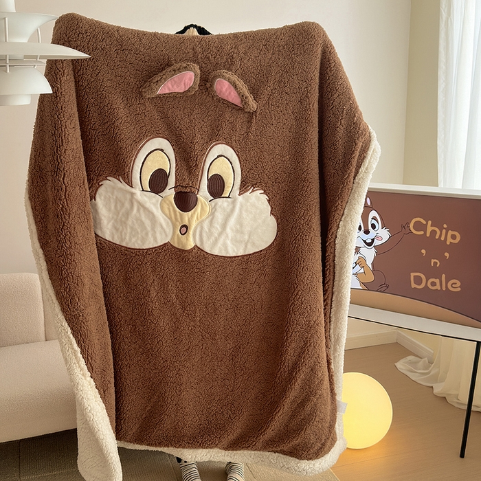 91家纺网 家纺一手货源 找家纺 小叮当家纺仓储工厂店 （买家秀 爆款花型 不断货）2025新款A类母婴级迪士尼毛毯子牛奶绒毛毯牛奶绒毯 贴布绣--奇奇蒂蒂