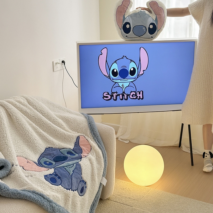 91家纺网 家纺一手货源 找家纺 小叮当家纺仓储工厂店 （买家秀 爆款花型 不断货）2025新款A类母婴级迪士尼毛毯子牛奶绒毛毯牛奶绒毯 贴布绣--卖萌史迪仔