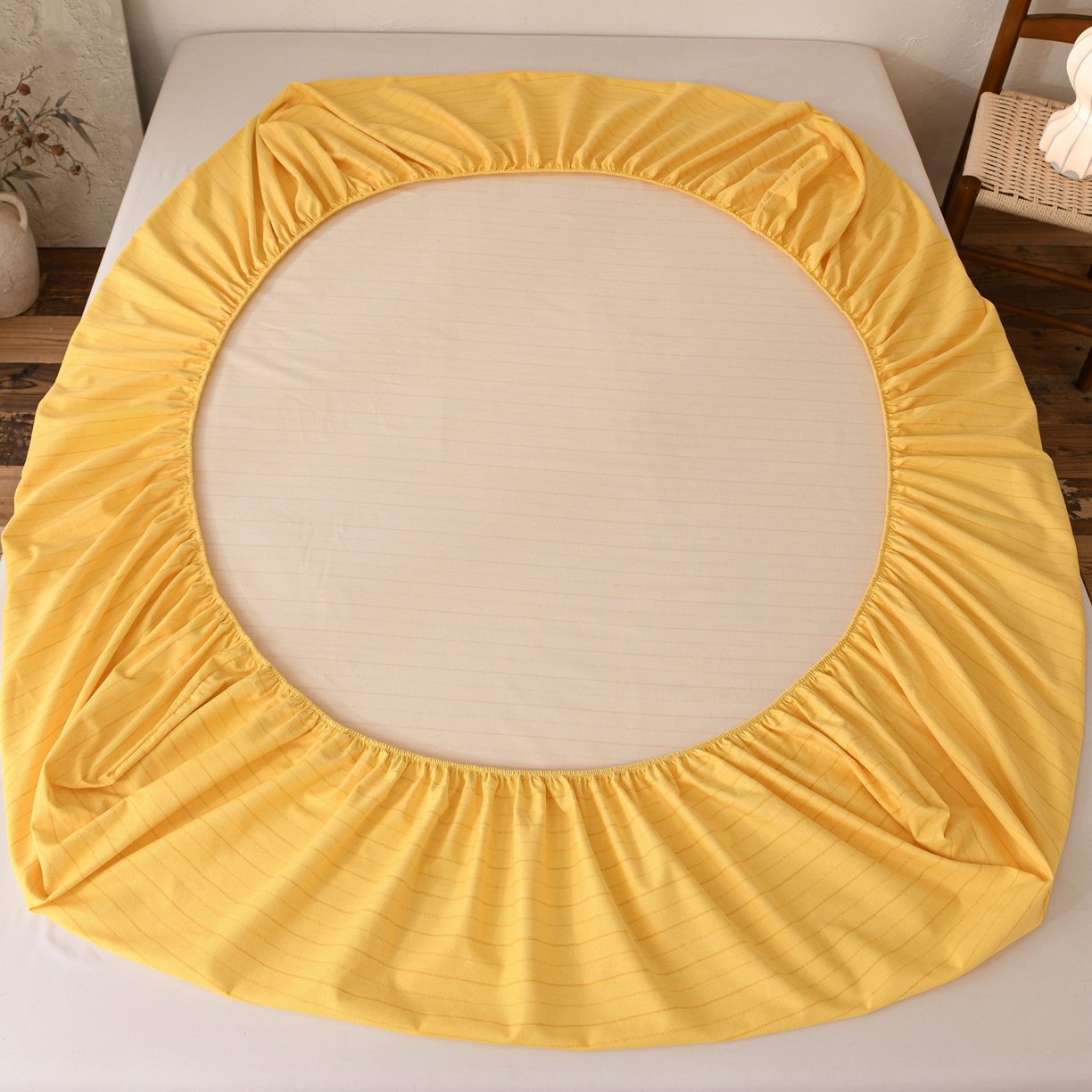 91家纺网 家纺一手货源 找家纺 小叮当家纺仓储工厂店 (买家秀 爆款花型 不断货)2025新款良品磨毛单床笠床笠单件 肌理黄