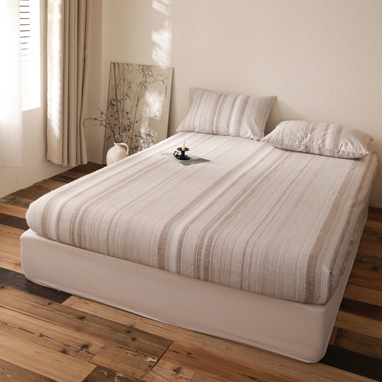 91家纺网 家纺一手货源 找家纺 小叮当家纺仓储工厂店 (买家秀 爆款花型 不断货)2025新款良品磨毛单床笠床笠单件 流沙灰