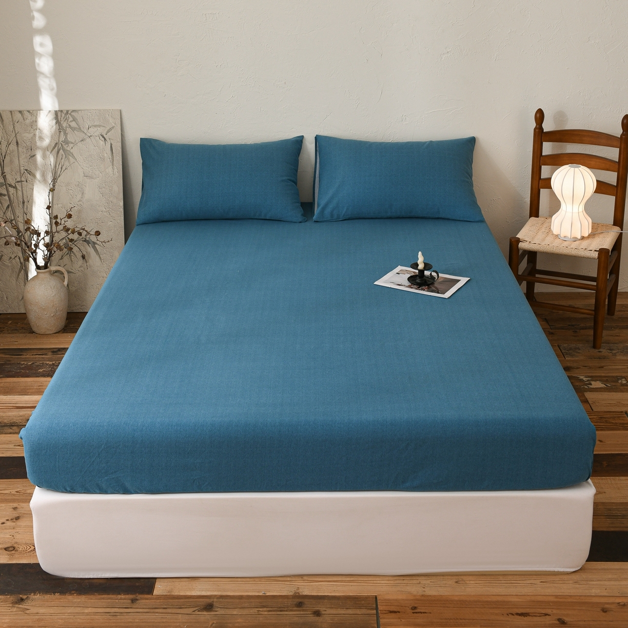 小叮当家纺仓储工厂店 (买家秀 爆款花型 不断货)2025新款良品磨毛单床笠床笠单件 肌理蓝