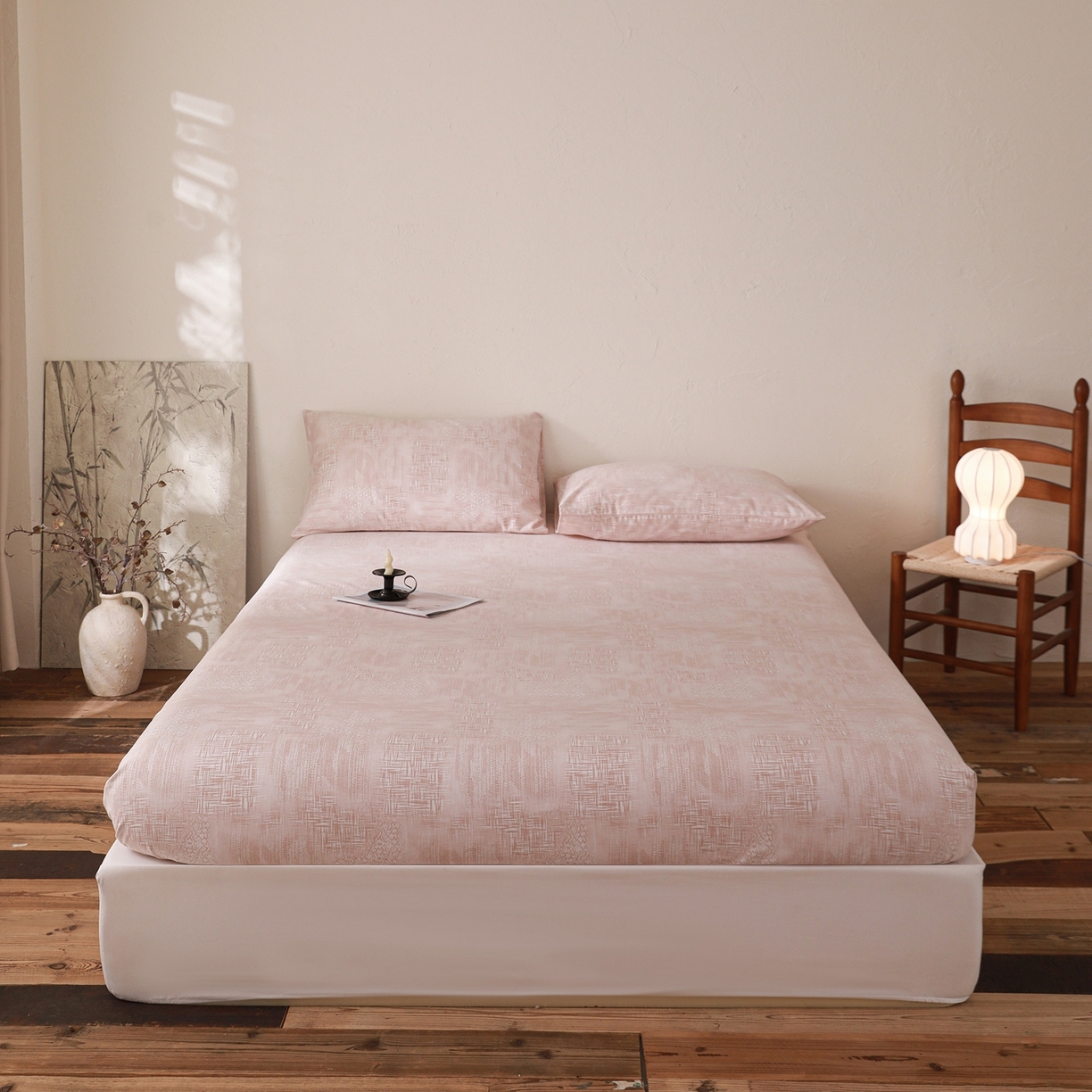 91家纺网 家纺一手货源 找家纺 小叮当家纺仓储工厂店 (买家秀 爆款花型 不断货)2025新款良品磨毛单床笠床笠单件 雾影粉