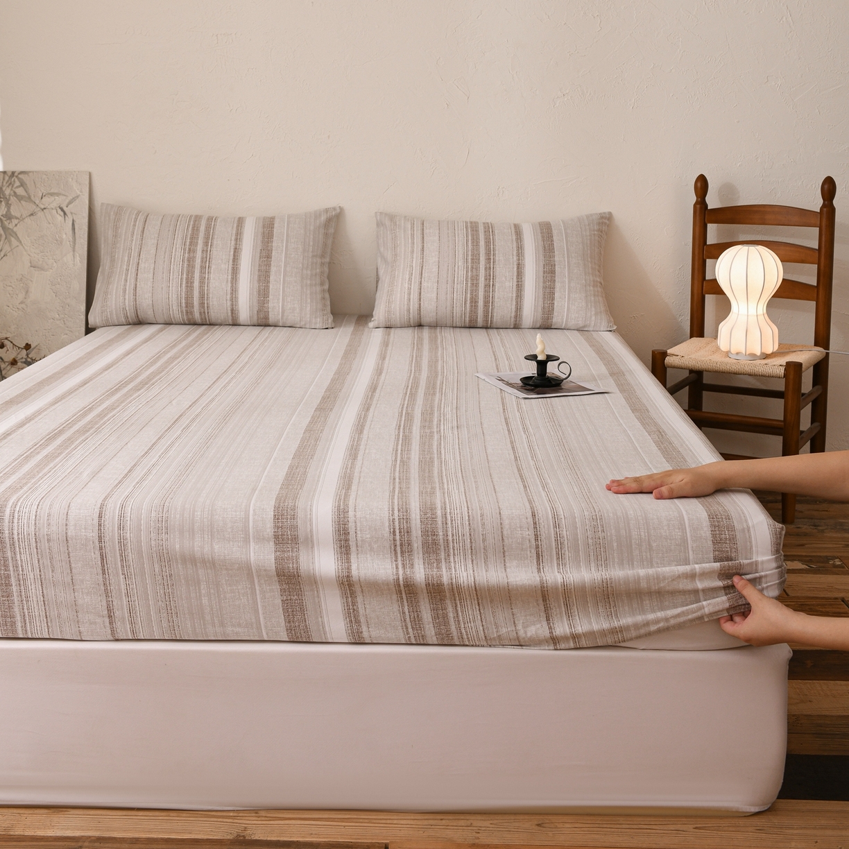 91家纺网 家纺一手货源 找家纺 小叮当家纺仓储工厂店 (买家秀 爆款花型 不断货)2025新款良品磨毛单床笠床笠单件 流沙灰