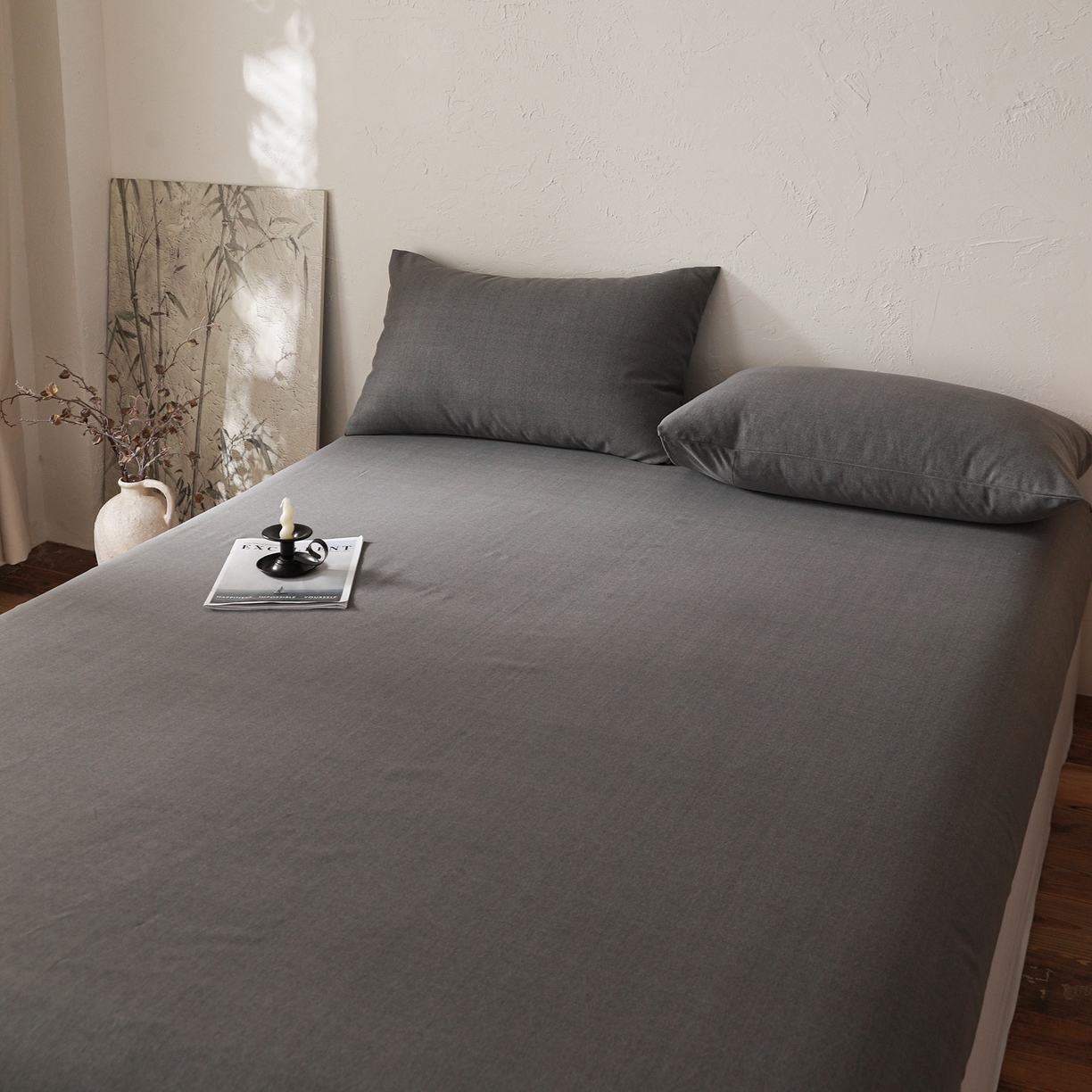 91家纺网 家纺一手货源 找家纺 小叮当家纺仓储工厂店 (买家秀 爆款花型 不断货)2025新款良品磨毛单床笠床笠单件 玄夜灰