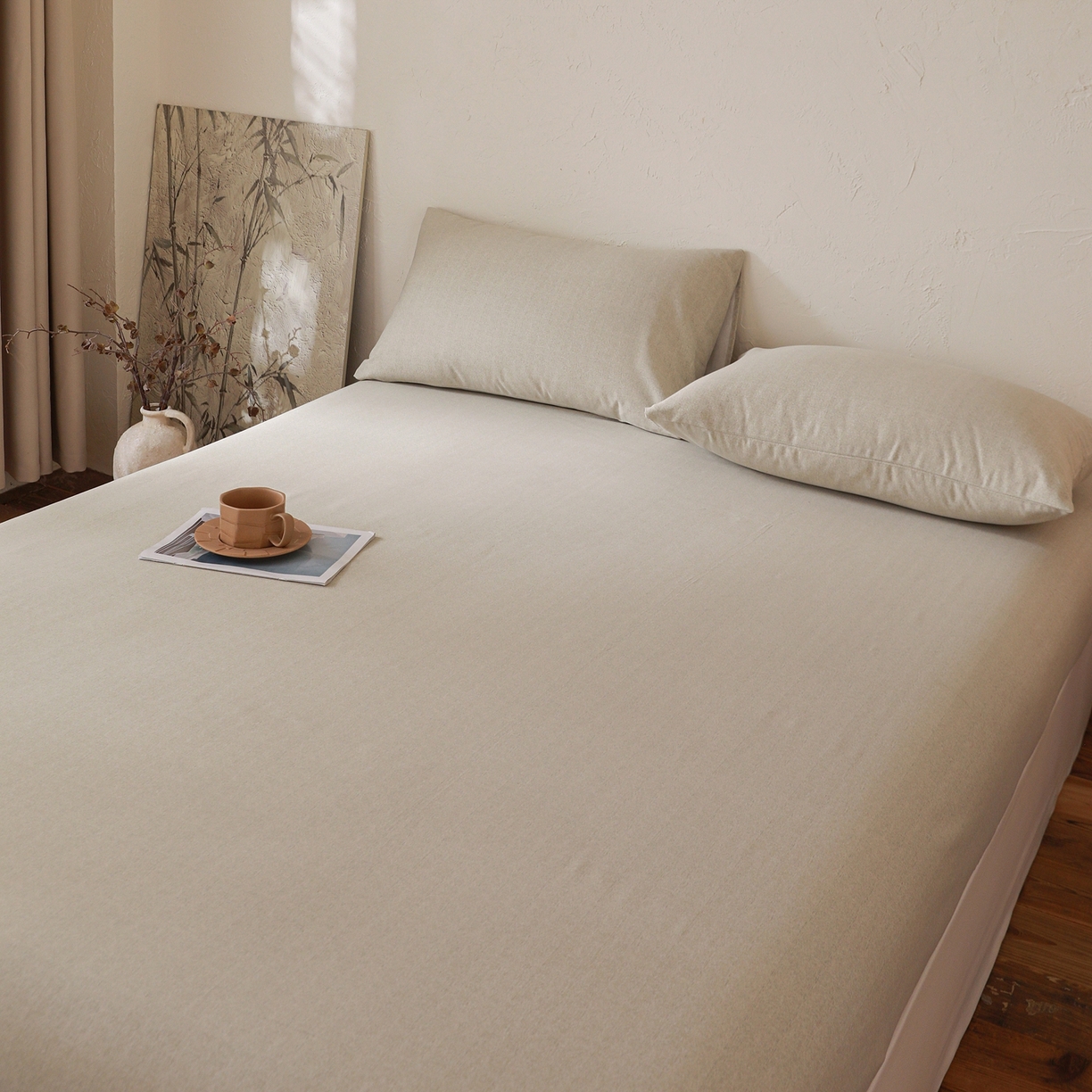 91家纺网 家纺一手货源 找家纺 小叮当家纺仓储工厂店 (买家秀 爆款花型 不断货)2025新款良品磨毛单床笠床笠单件 肌理灰