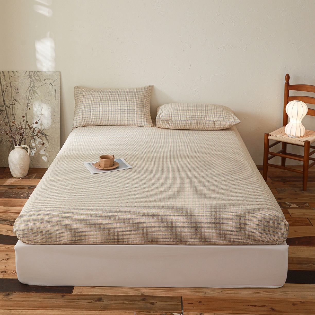 91家纺网 家纺一手货源 找家纺 小叮当家纺仓储工厂店 (买家秀 爆款花型 不断货)2025新款良品磨毛单床笠床笠单件 律动格