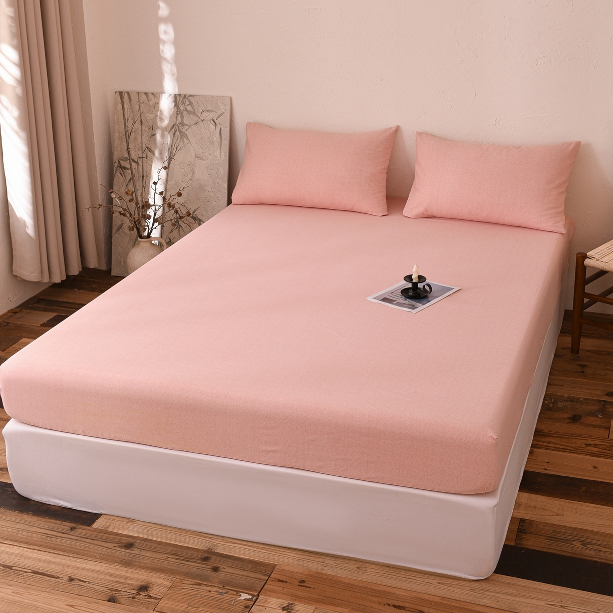 91家纺网 家纺一手货源 找家纺 小叮当家纺仓储工厂店 (买家秀 爆款花型 不断货)2025新款良品磨毛单床笠床笠单件 肌理粉