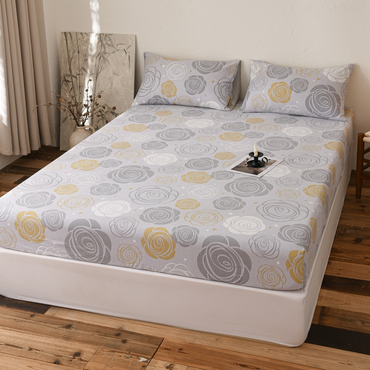 91家纺网 家纺一手货源 找家纺 小叮当家纺仓储工厂店 (买家秀 爆款花型 不断货)2025新款良品磨毛单床笠床笠单件 花韵