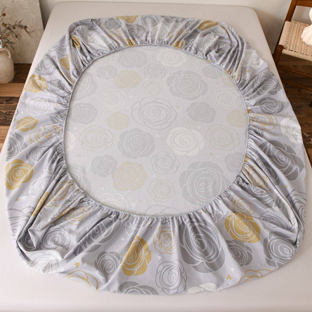 91家纺网 家纺一手货源 找家纺 小叮当家纺仓储工厂店 (买家秀 爆款花型 不断货)2025新款良品磨毛单床笠床笠单件 花韵