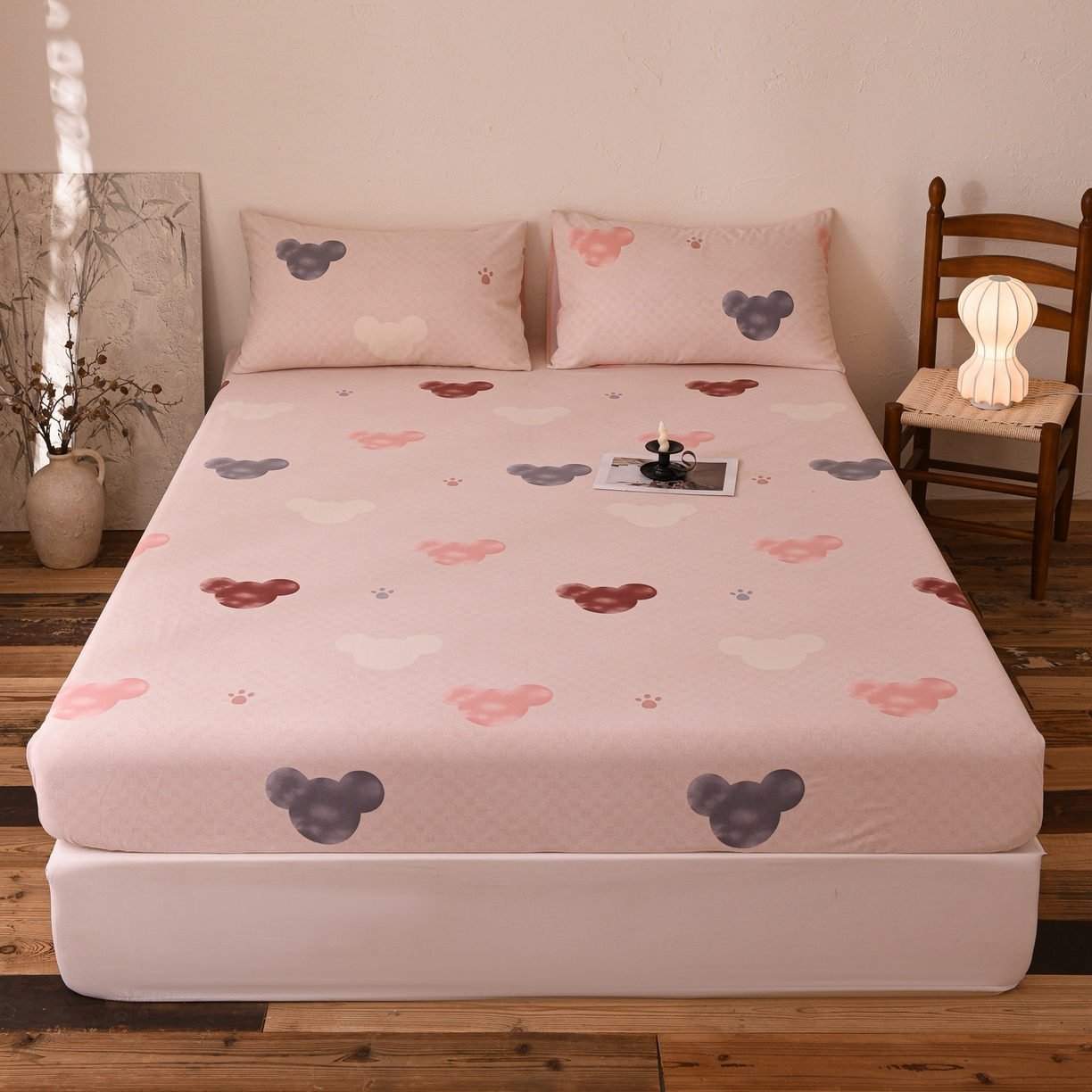 小叮当家纺仓储工厂店 (买家秀 爆款花型 不断货)2025新款良品磨毛单床笠床笠单件 粉熊宝贝