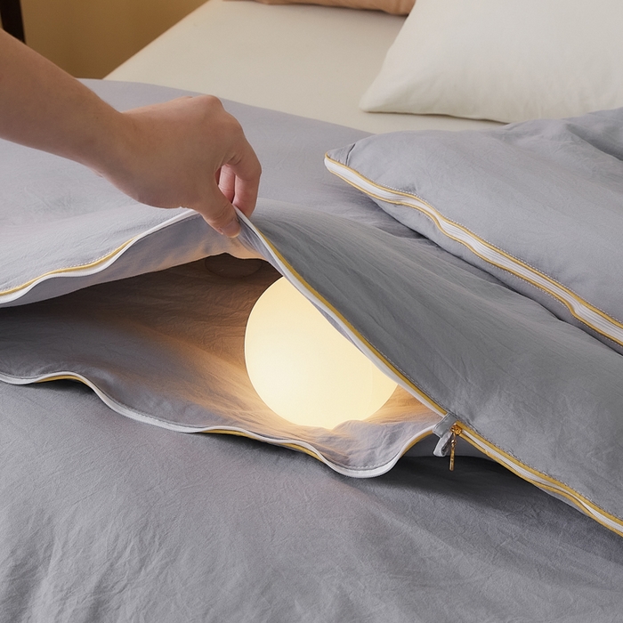 91家纺网 家纺一手货源 找家纺 小叮当家纺仓储工厂店 2025新款原棉大豆被子母扣拉链二合一被 被子被芯(买家秀 爆款花型 不断货) 灰色