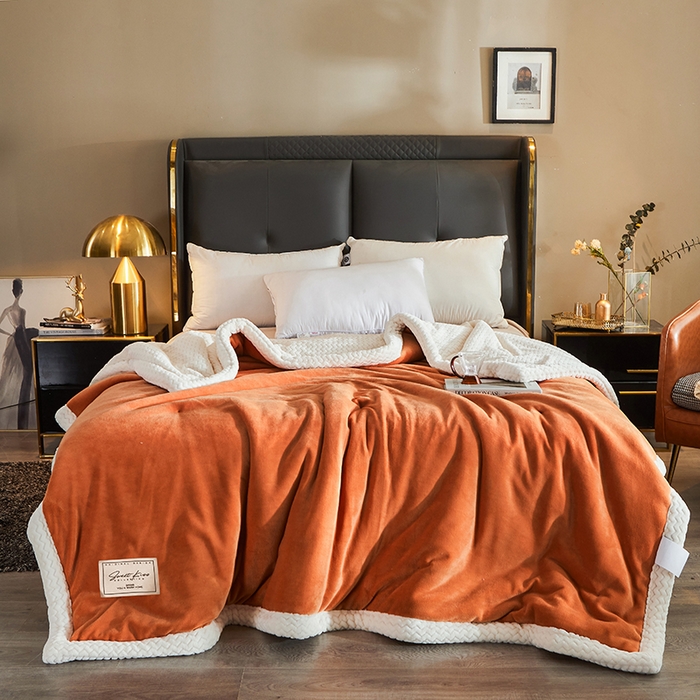 91家纺网 家纺一手货源 找家纺 小叮当家纺仓储工厂店 2025新款A类母婴级婴童毯子三层加厚牛奶绒毛毯牛奶绒毯子午睡毯珊瑚绒毛毯 毯子 苹果-日落金