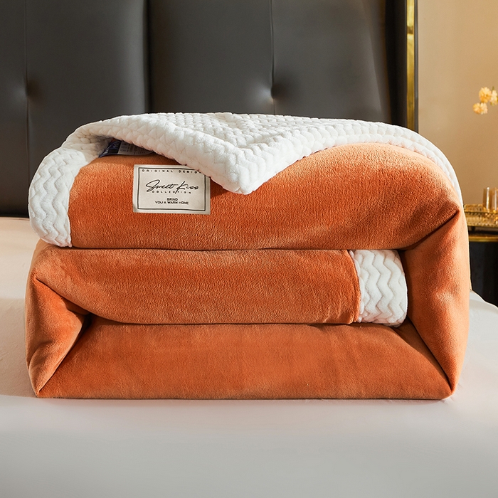 91家纺网 家纺一手货源 找家纺 小叮当家纺仓储工厂店 2025新款A类母婴级婴童毯子三层加厚牛奶绒毛毯牛奶绒毯子午睡毯珊瑚绒毛毯 毯子 苹果-日落金