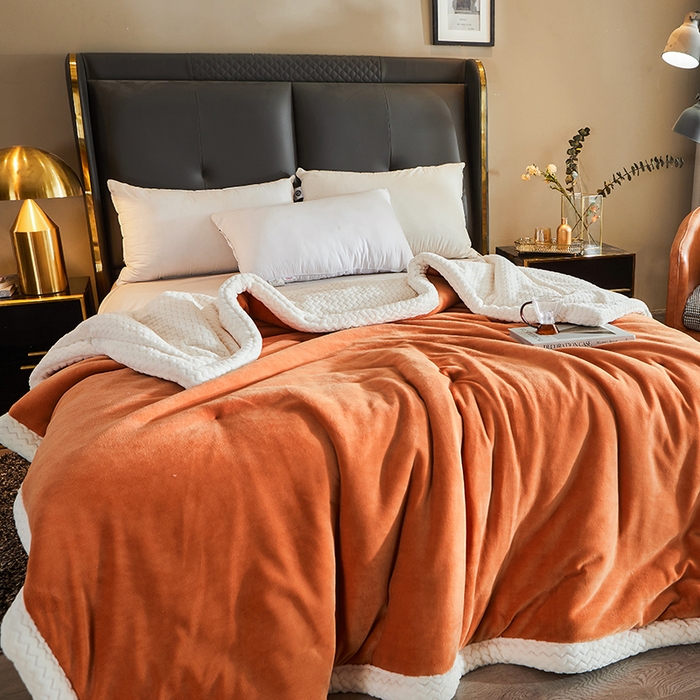 91家纺网 家纺一手货源 找家纺 小叮当家纺仓储工厂店 2025新款A类母婴级婴童毯子三层加厚牛奶绒毛毯牛奶绒毯子午睡毯珊瑚绒毛毯 毯子 苹果-日落金