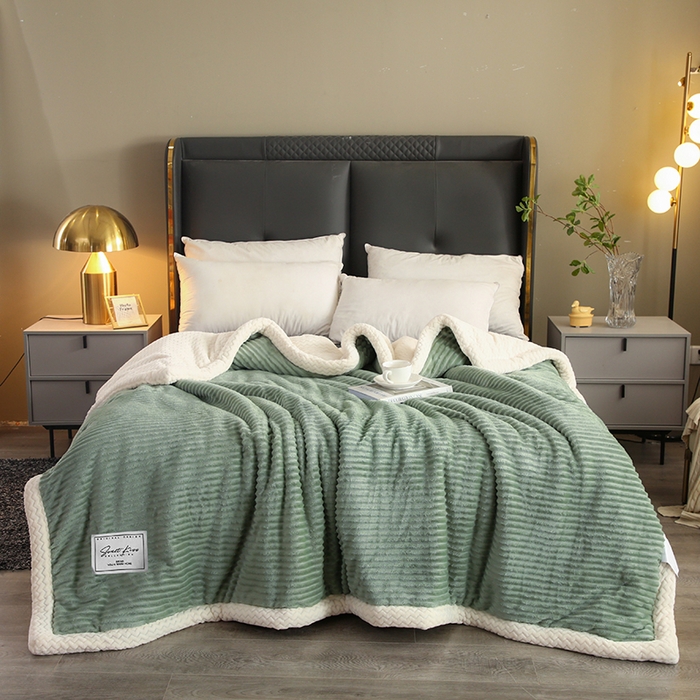 91家纺网 家纺一手货源 找家纺 小叮当家纺仓储工厂店 2025新款A类母婴级婴童毯子三层加厚牛奶绒毛毯牛奶绒毯子午睡毯珊瑚绒毛毯 毯子 轻奢-魔法绒抹茶绿