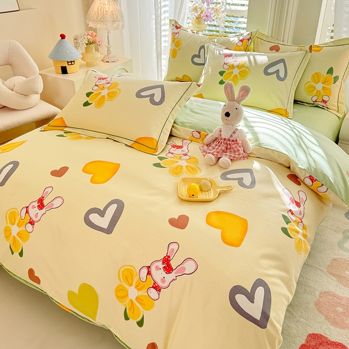 91家纺网 家纺一手货源 找家纺 巧玲珑2025新款AB版铂金生态四件套 爱情宝贝