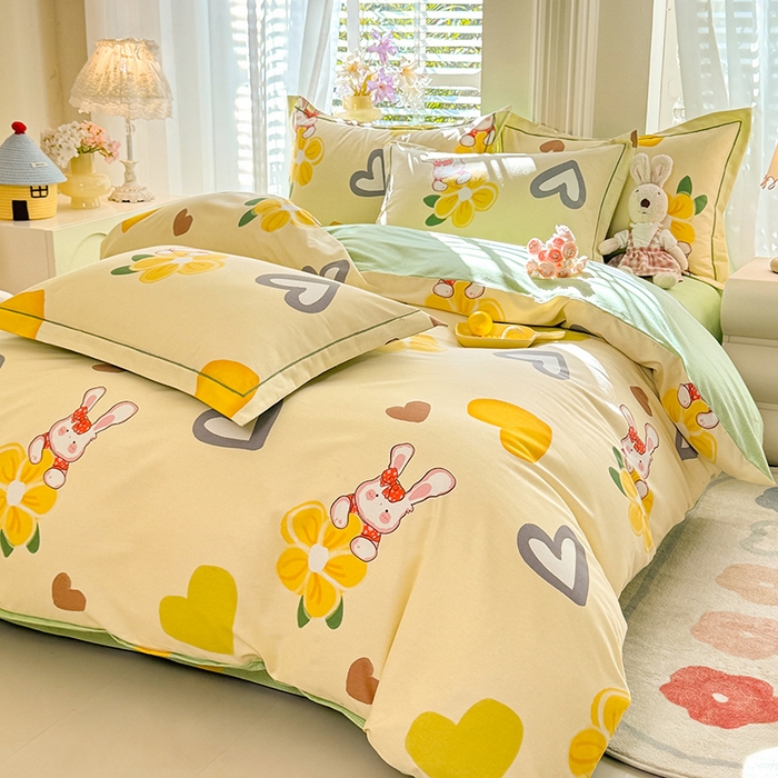 91家纺网 家纺一手货源 找家纺 巧玲珑2025新款AB版铂金生态四件套 爱情宝贝