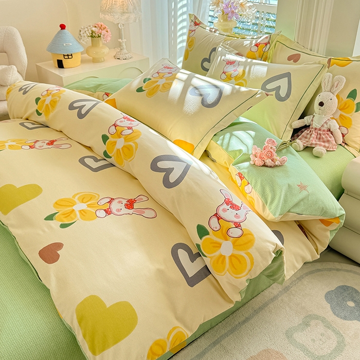 91家纺网 家纺一手货源 找家纺 巧玲珑2025新款AB版铂金生态四件套 爱情宝贝