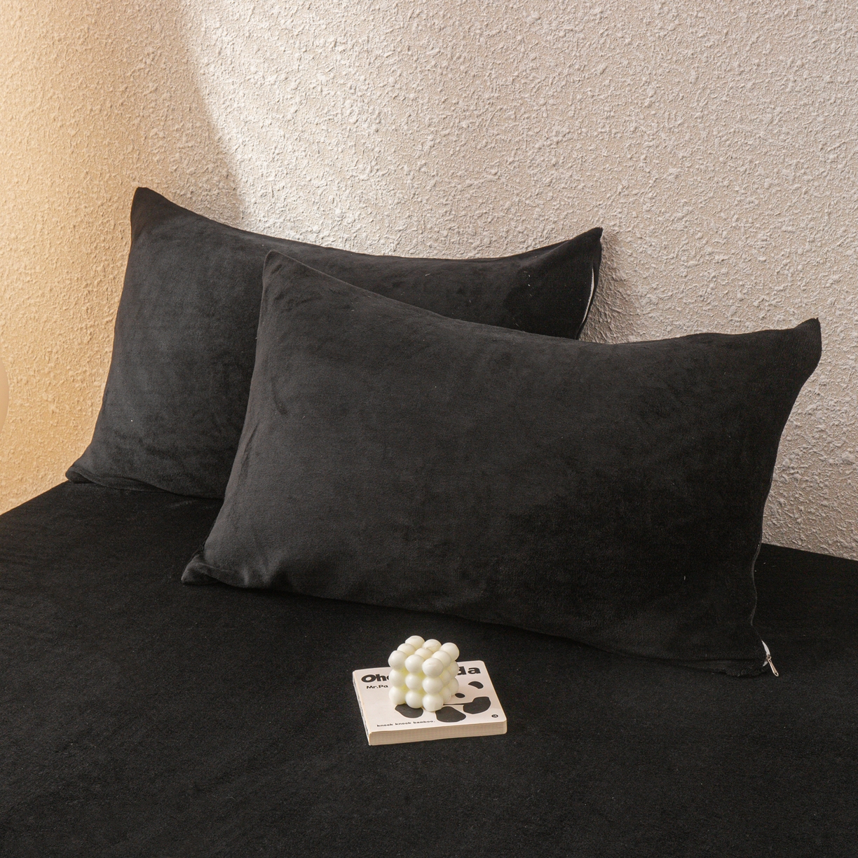 91家纺网 家纺一手货源 找家纺 小叮当家纺仓储工厂店 2025新款200克高克重牛奶绒单品床笠单件床笠 绒黑