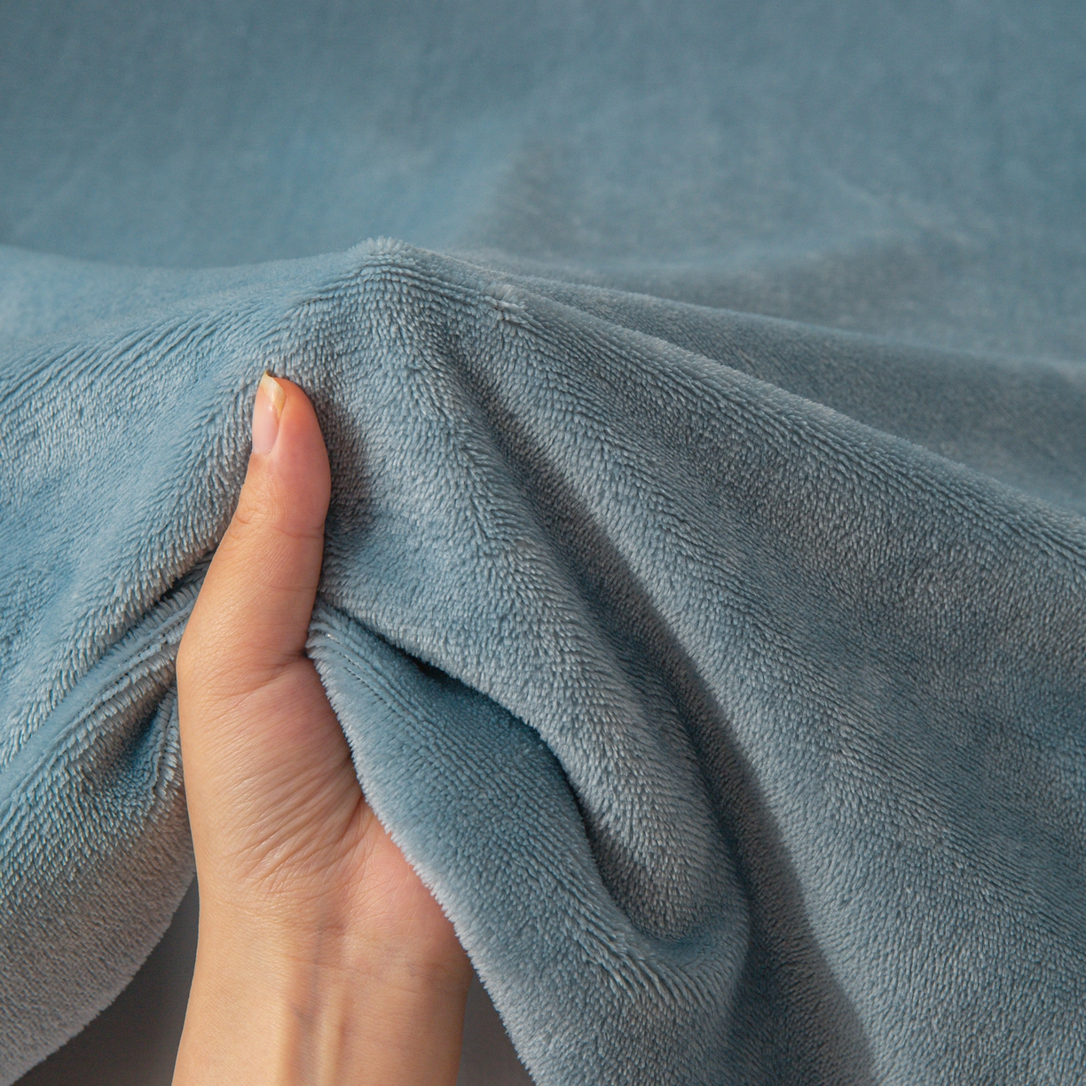 91家纺网 家纺一手货源 找家纺 小叮当家纺仓储工厂店 2025新款200克高克重牛奶绒单品床笠单件床笠 绒蓝