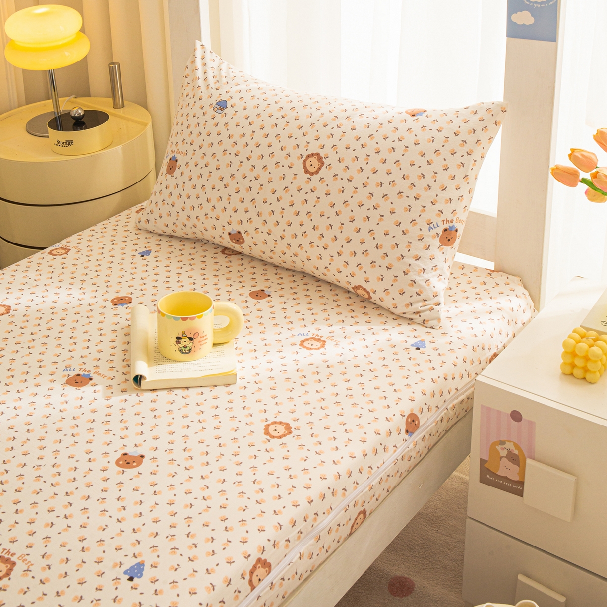 91家纺网 家纺一手货源 找家纺 小叮当家纺仓储工厂店 【长期供货】2025新款双层纱地铺防尘套【支持小批量定制】 S萌虎