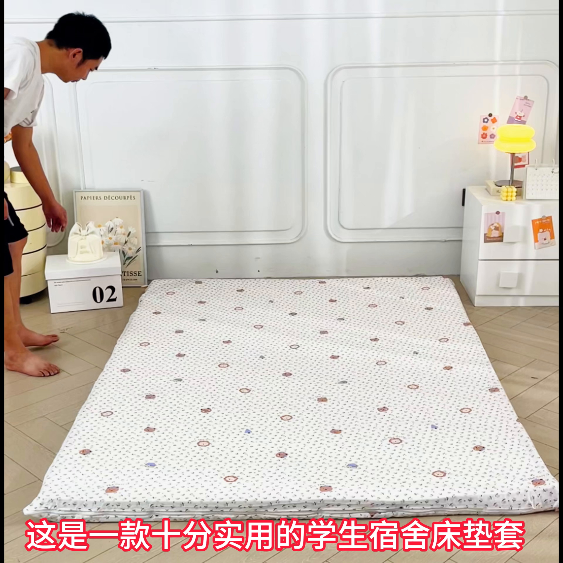 91家纺网 家纺一手货源 找家纺 小叮当家纺仓储工厂店 【长期供货】2025新款双层纱地铺防尘套【支持小批量定制】 S萌虎