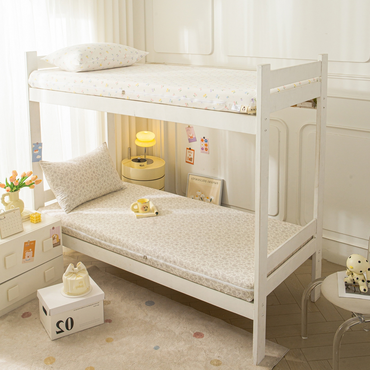 91家纺网 家纺一手货源 找家纺 小叮当家纺仓储工厂店 【长期供货】2025新款双层纱地铺防尘套【支持小批量定制】 S繁花