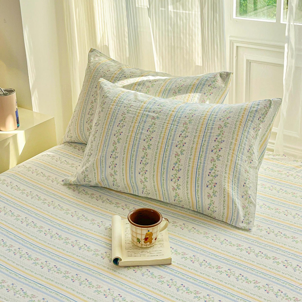 91家纺网 家纺一手货源 找家纺 小叮当家纺仓储工厂店 【长期供货】2025新款双层纱地铺防尘套【支持小批量定制】 S绿园