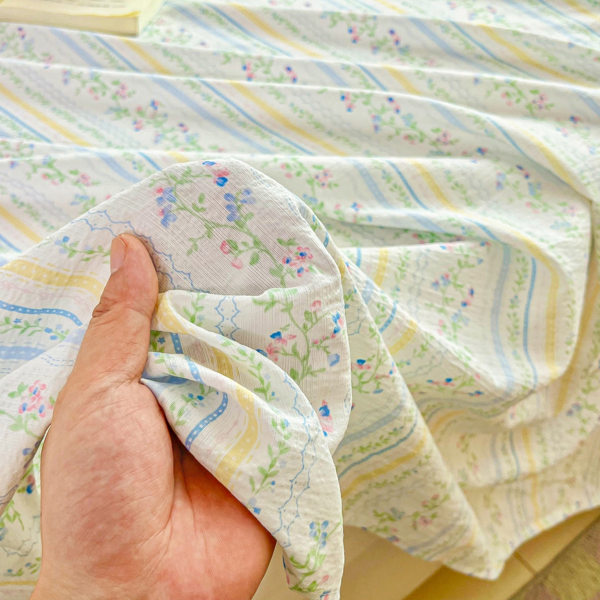 91家纺网 家纺一手货源 找家纺 小叮当家纺仓储工厂店 【长期供货】2025新款双层纱地铺防尘套【支持小批量定制】 S绿园