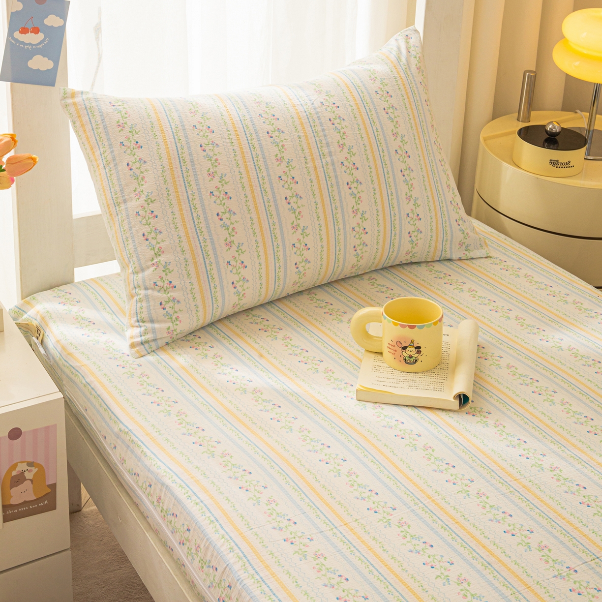 91家纺网 家纺一手货源 找家纺 小叮当家纺仓储工厂店 【长期供货】2025新款双层纱地铺防尘套【支持小批量定制】 S绿园