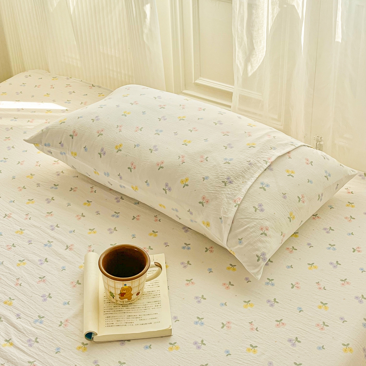 91家纺网 家纺一手货源 找家纺 小叮当家纺仓储工厂店 【长期供货】2025新款双层纱地铺防尘套【支持小批量定制】 S小花