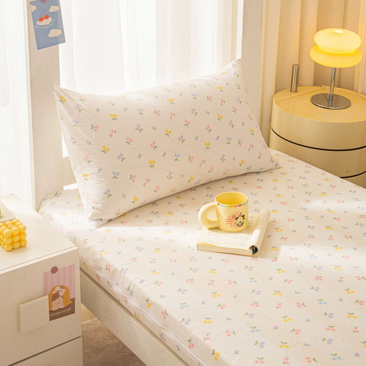 91家纺网 家纺一手货源 找家纺 小叮当家纺仓储工厂店 【长期供货】2025新款双层纱地铺防尘套【支持小批量定制】 S小花