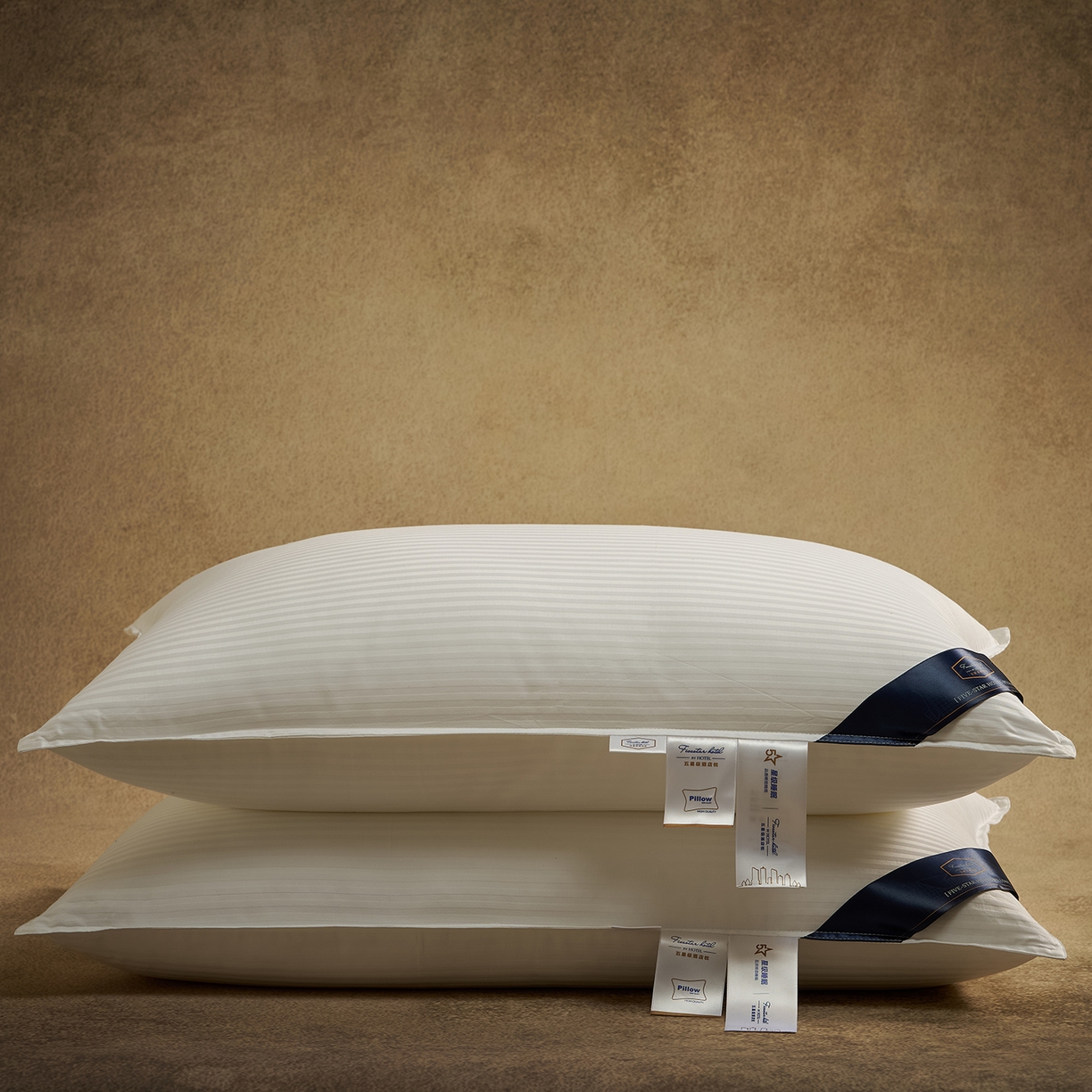 91家纺网 家纺一手货源 找家纺 （总）乐可 2025新款全棉尊享缎条酒店枕枕头枕芯