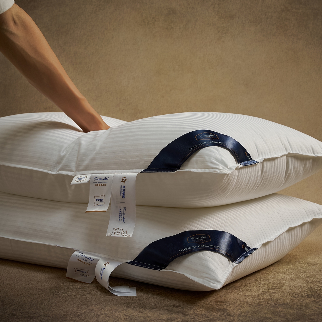 91家纺网 家纺一手货源 找家纺 （总）乐可 2025新款全棉尊享缎条酒店枕枕头枕芯