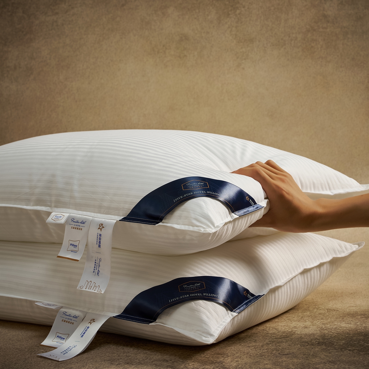 91家纺网 家纺一手货源 找家纺 （总）乐可 2025新款全棉尊享缎条酒店枕枕头枕芯