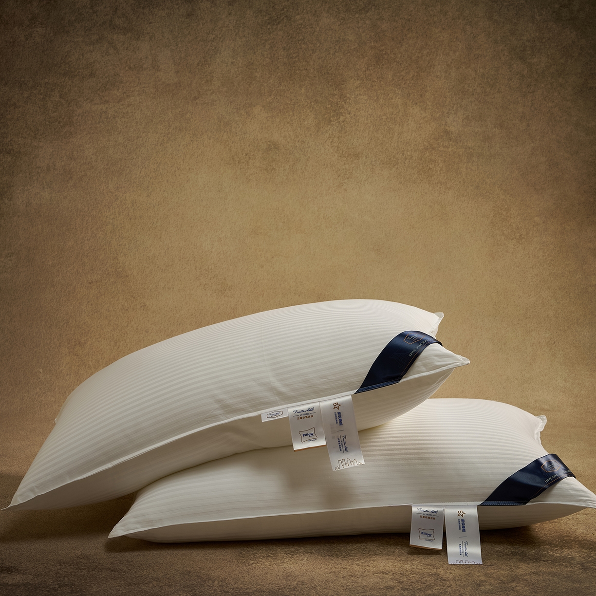 91家纺网 家纺一手货源 找家纺 （总）乐可 2025新款全棉尊享缎条酒店枕枕头枕芯