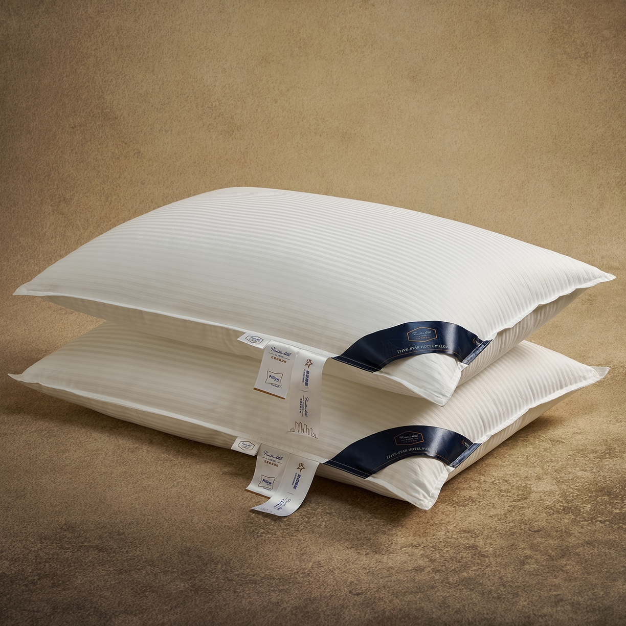 91家纺网 家纺一手货源 找家纺 （总）乐可 2025新款全棉尊享缎条酒店枕枕头枕芯