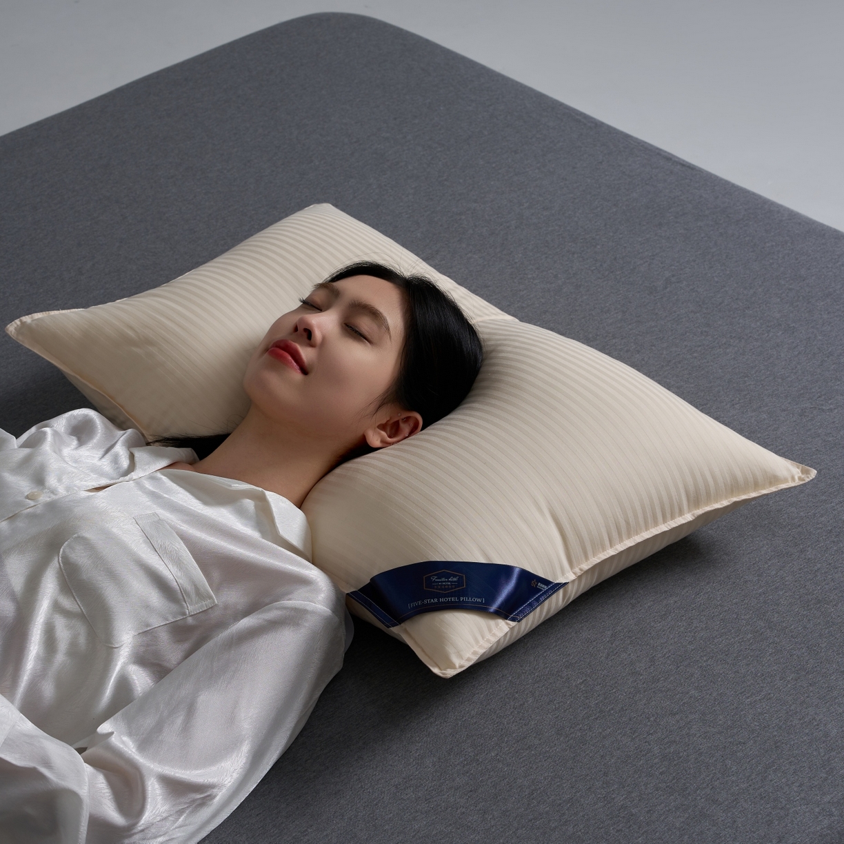 乐可 2025新款尊享缎条酒店枕枕头枕芯 缎条酒店枕-黄