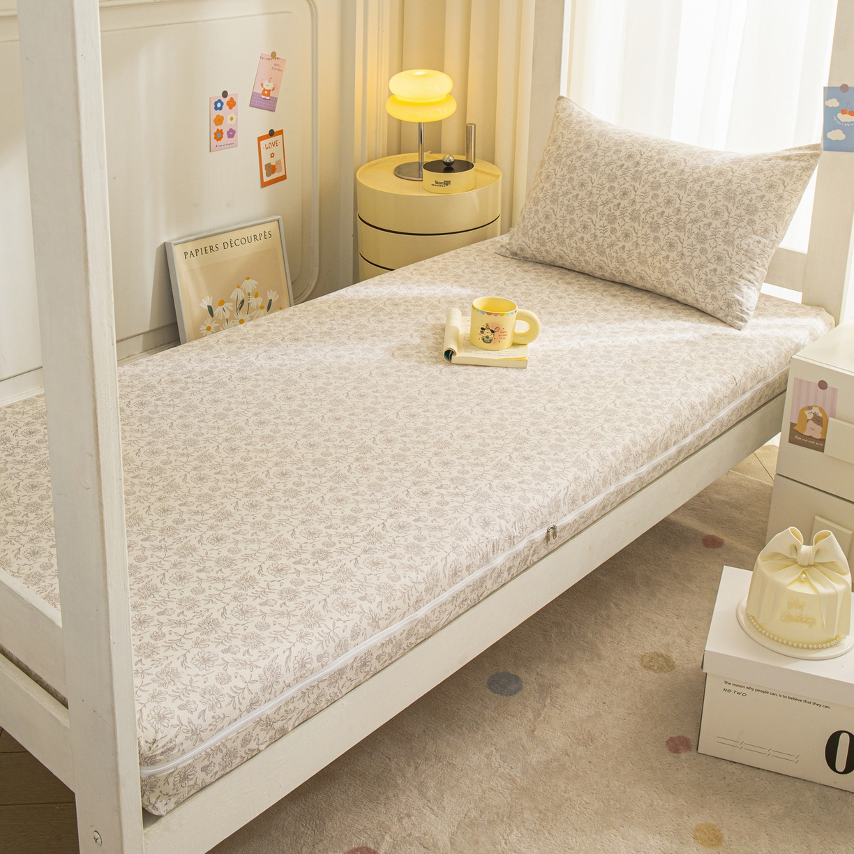 91家纺网 家纺一手货源 找家纺 小叮当家纺仓储工厂店 【长期供货】2025新款双层纱地铺防尘套【支持小批量定制】 S繁花