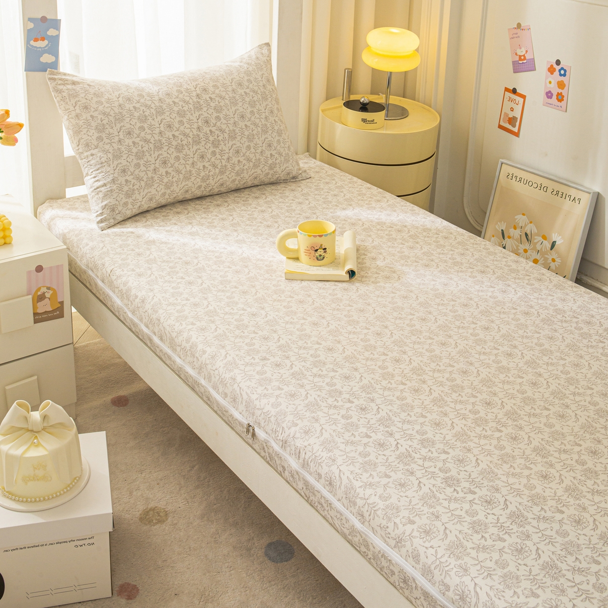 91家纺网 家纺一手货源 找家纺 小叮当家纺仓储工厂店 【长期供货】2025新款双层纱地铺防尘套【支持小批量定制】 S繁花