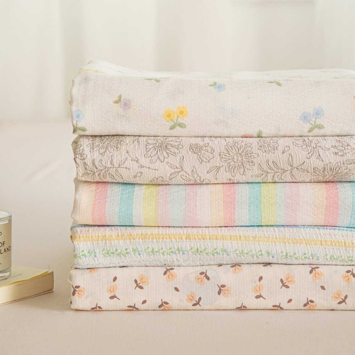 91家纺网 家纺一手货源 找家纺 小叮当家纺仓储工厂店 【长期供货】2025新款双层纱地铺防尘套【支持小批量定制】 S小花