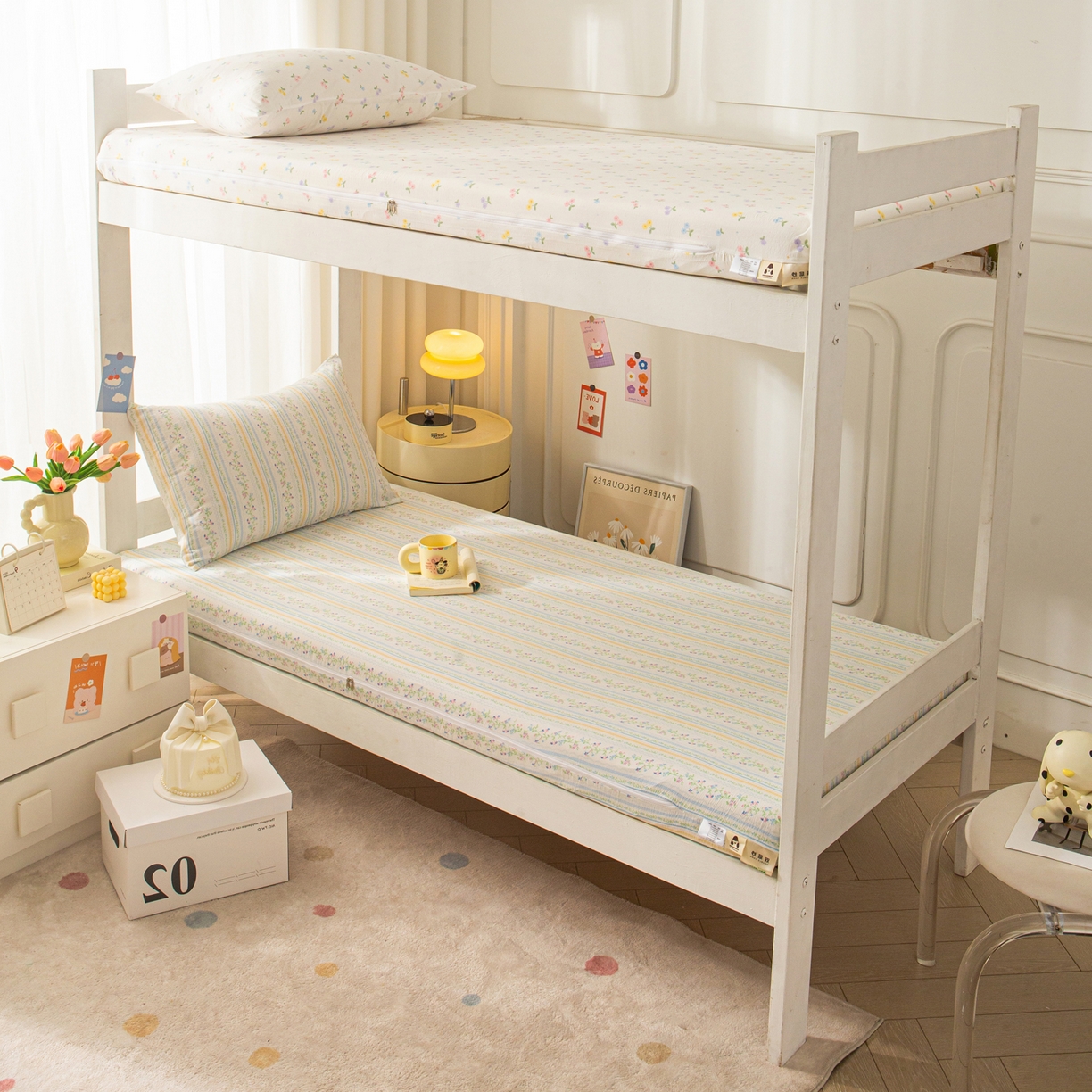 91家纺网 家纺一手货源 找家纺 小叮当家纺仓储工厂店 【长期供货】2025新款双层纱地铺防尘套【支持小批量定制】 S绿园