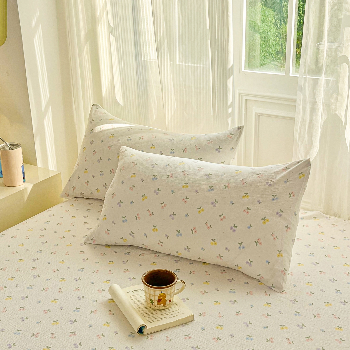 91家纺网 家纺一手货源 找家纺 小叮当家纺仓储工厂店 【长期供货】2025新款双层纱地铺防尘套【支持小批量定制】 S小花