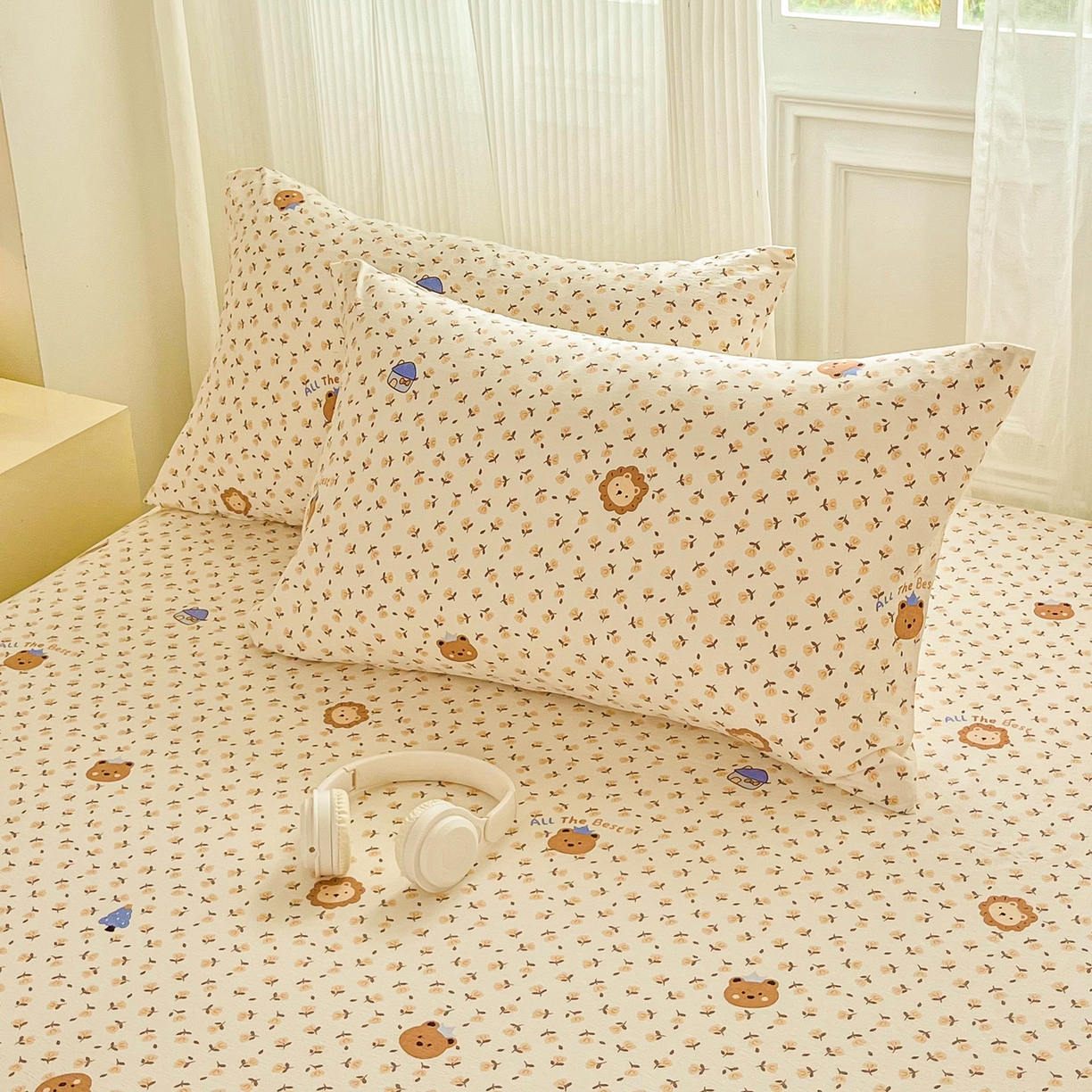 91家纺网 家纺一手货源 找家纺 小叮当家纺仓储工厂店 【长期供货】2025新款双层纱地铺防尘套【支持小批量定制】 S萌虎