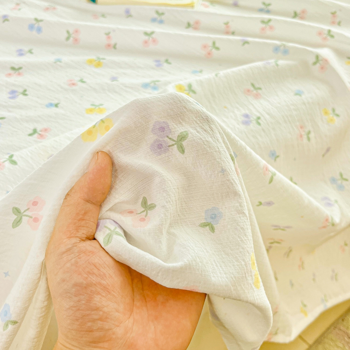 91家纺网 家纺一手货源 找家纺 小叮当家纺仓储工厂店 【长期供货】2025新款双层纱地铺防尘套【支持小批量定制】 S小花